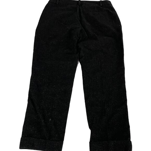 Club Monaco Pants Womens Size 2 Black Betia Textured Cuffed Hem Trouser Wool - Picture 3 of 11